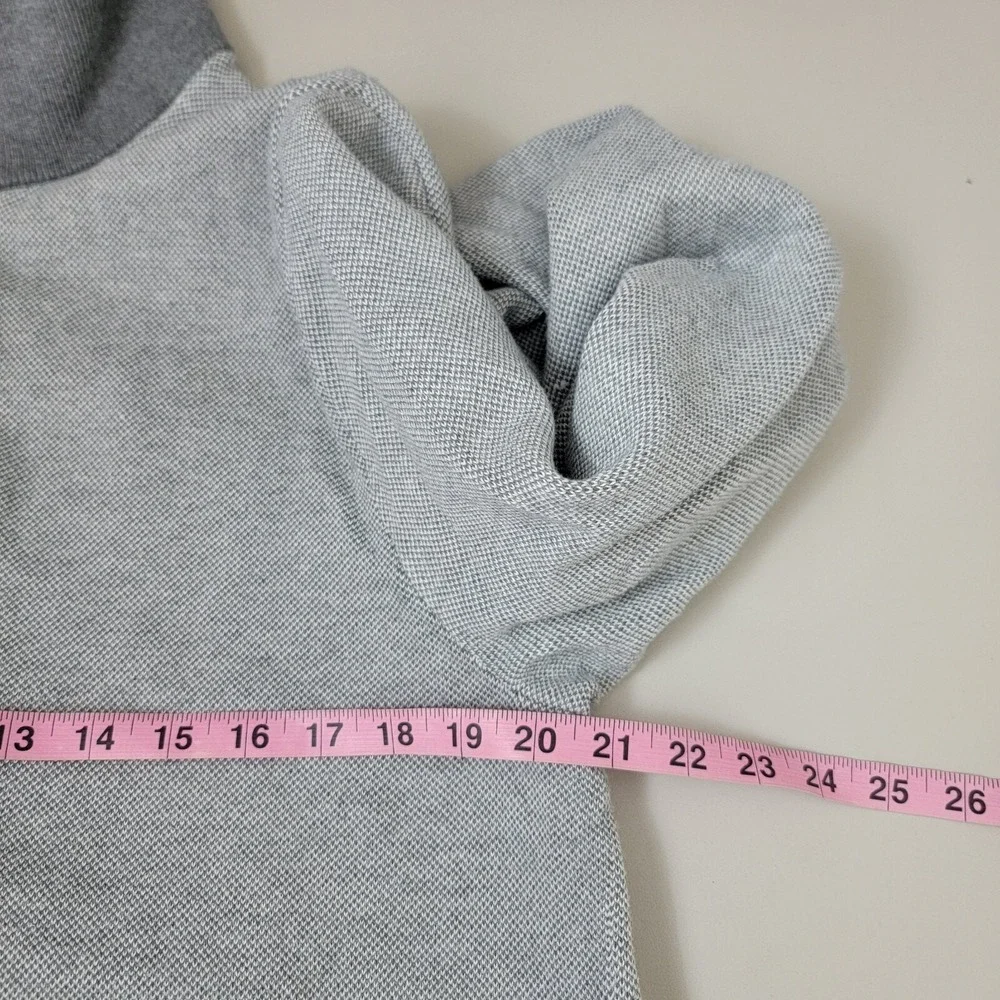 Banana Republic Sweater Men Size L Gray Full Zip Mock Pockets Cotton Long Sleeve